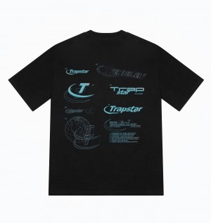 Black Men's Trapstar Hyperdrive Odyssey T-shirts, Trapstar London | 7659WPKOB