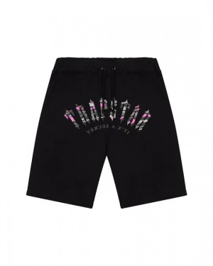 Black Men's Trapstar Irongate Arch Camo Shorts, Trapstar London | 4813OUCLR