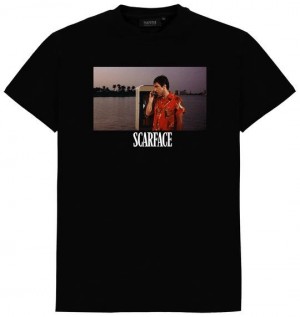 Black Men's Trapstar X Scarface T-shirts, Trapstar London | 6289EMYRI