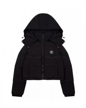 Black Women's Trapstar Irongate Hooded Jackets, Trapstar London | 8637NARWF