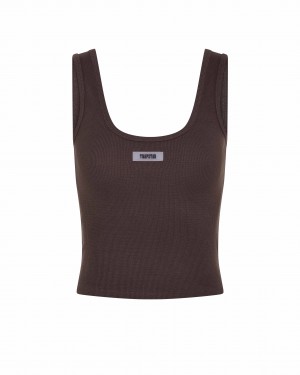 Brown Women's Trapstar Irongate Silicone Badge Rib Vests, Trapstar London | 5730SHYXQ