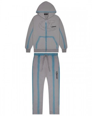 Grey Men's Trapstar Hyperdrive Zip Through Tracksuits, Trapstar London | 7103UVKJP