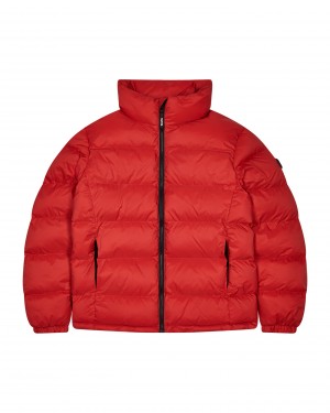Red Men's Trapstar It’s A Secret Puffer Jackets, Trapstar London | 4308DZKIE