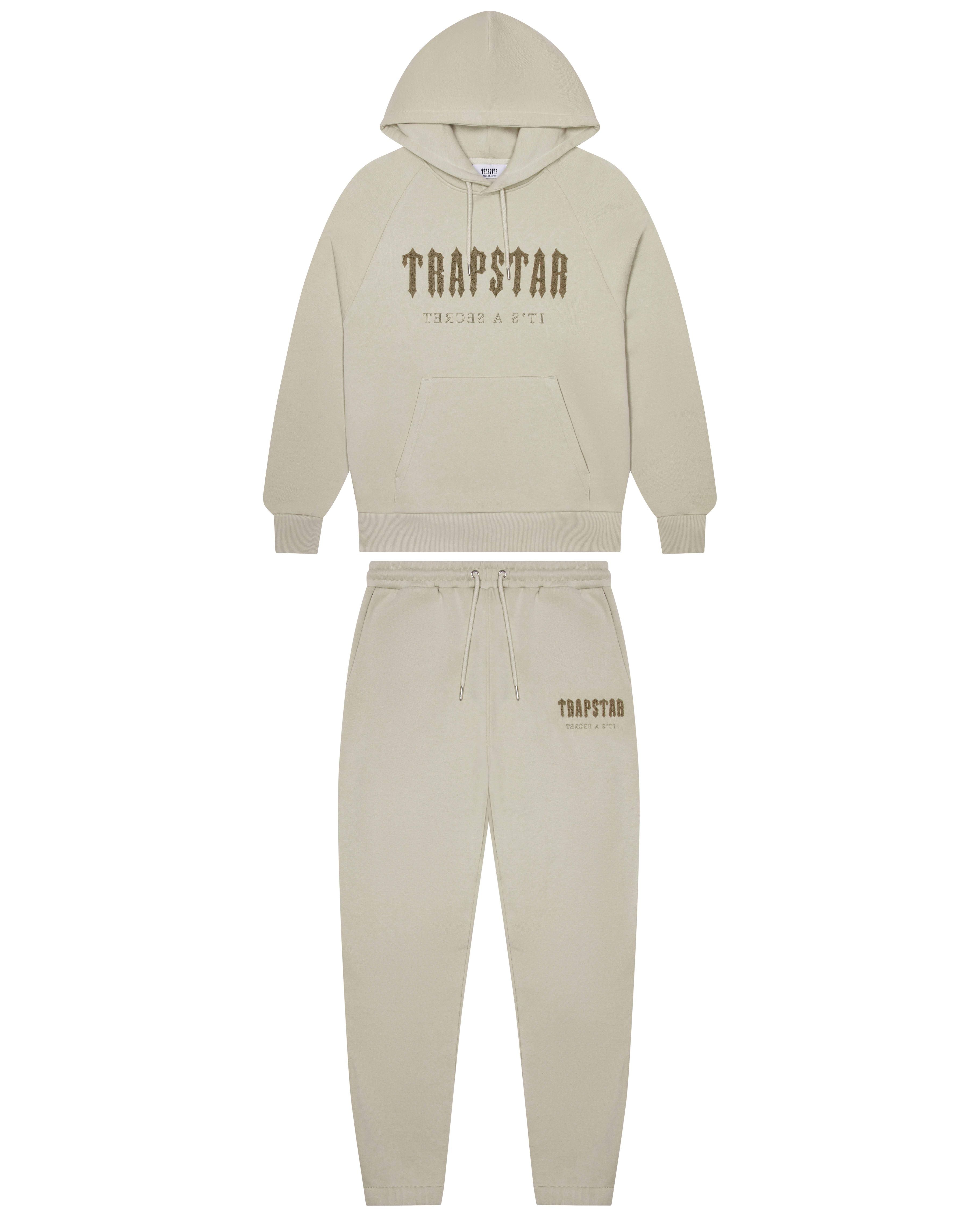 Beige Men's Trapstar Chenille Decoded Sweatpants, Trapstar London | 3257PIMUB