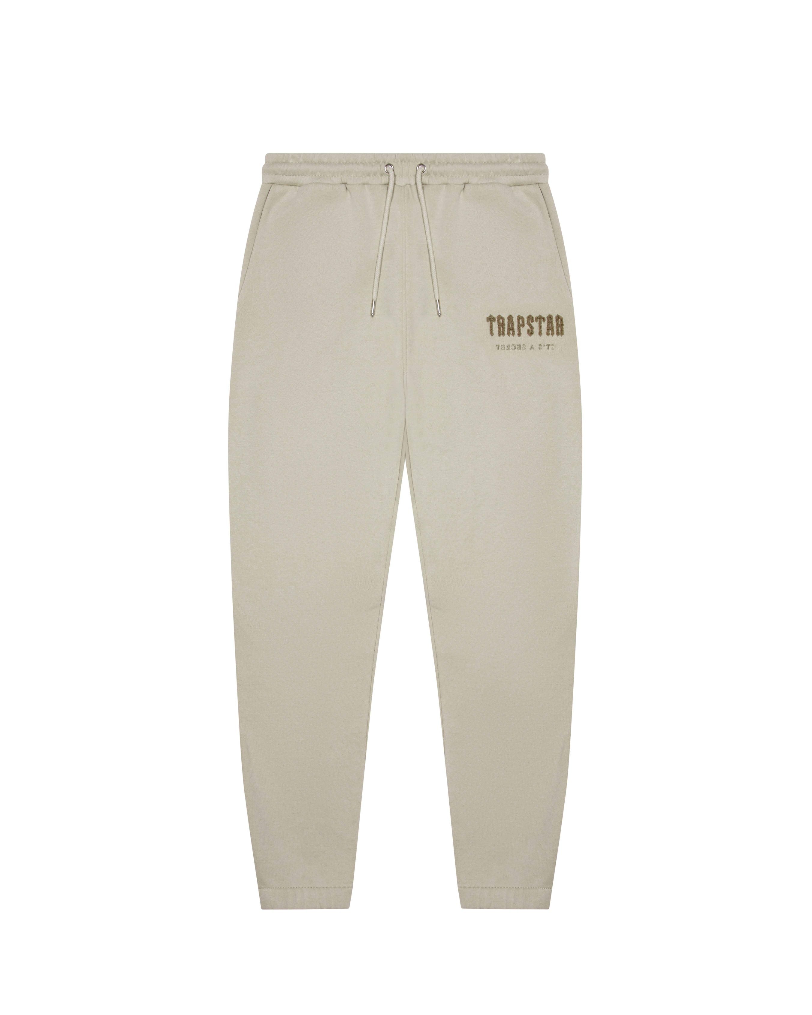 Beige Men\'s Trapstar Chenille Decoded Sweatpants, Trapstar London | 3257PIMUB