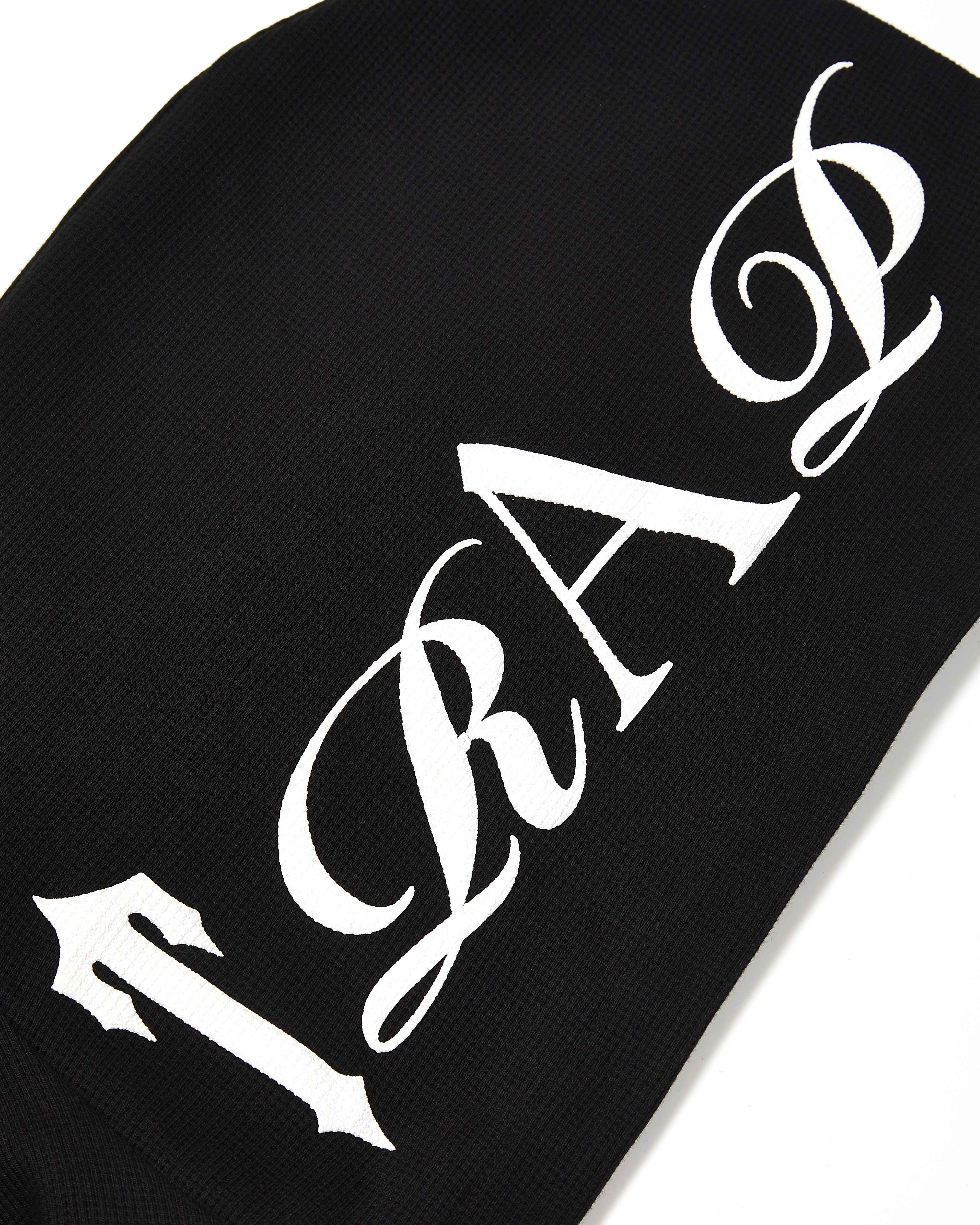 Black Men's Trapstar Script Waffle Hoodies, Trapstar London | 2375QJMNV