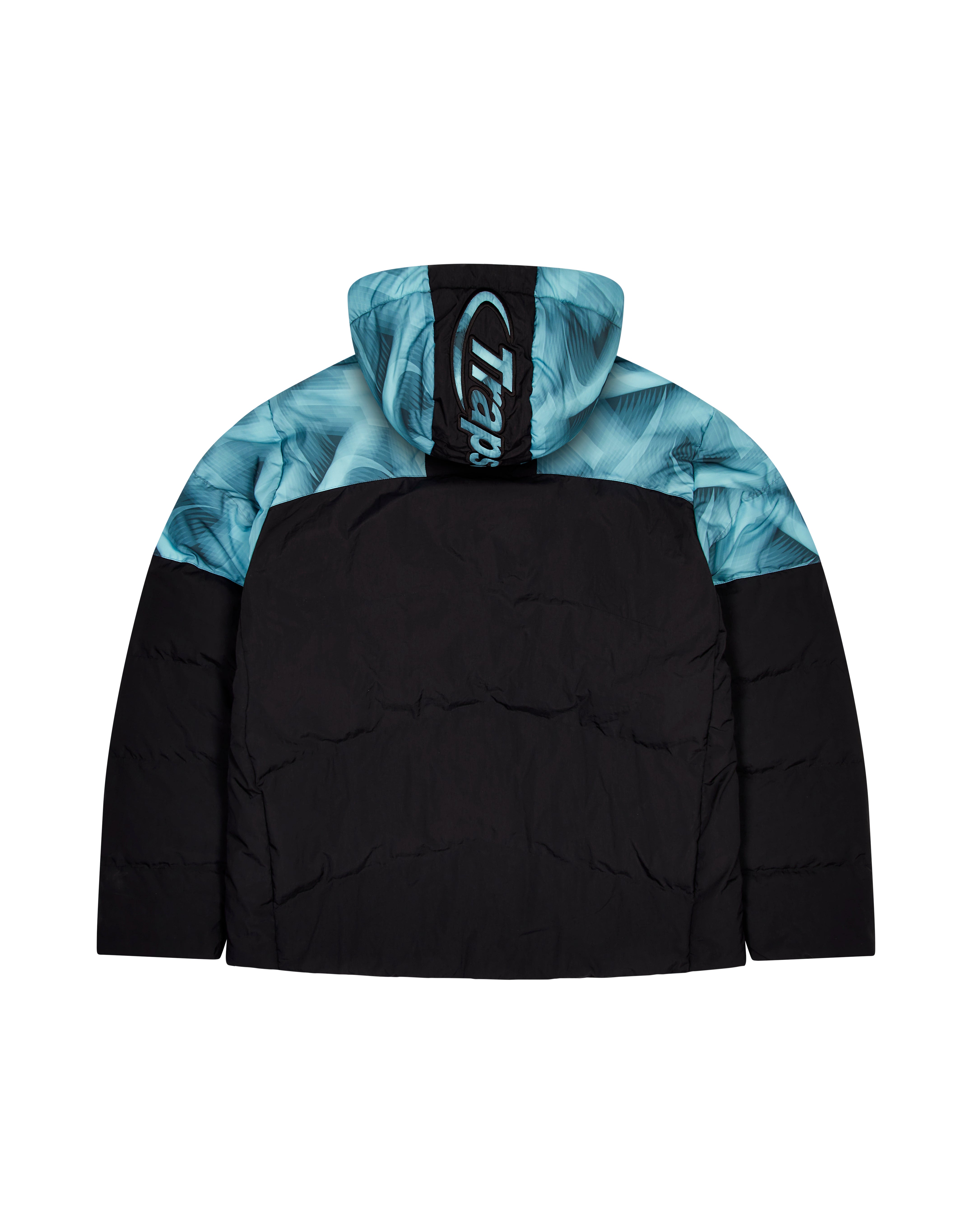 Black / Blue Men's Trapstar Hyperdrive Hooded Puffer Jackets, Trapstar London | 1240IVLBT