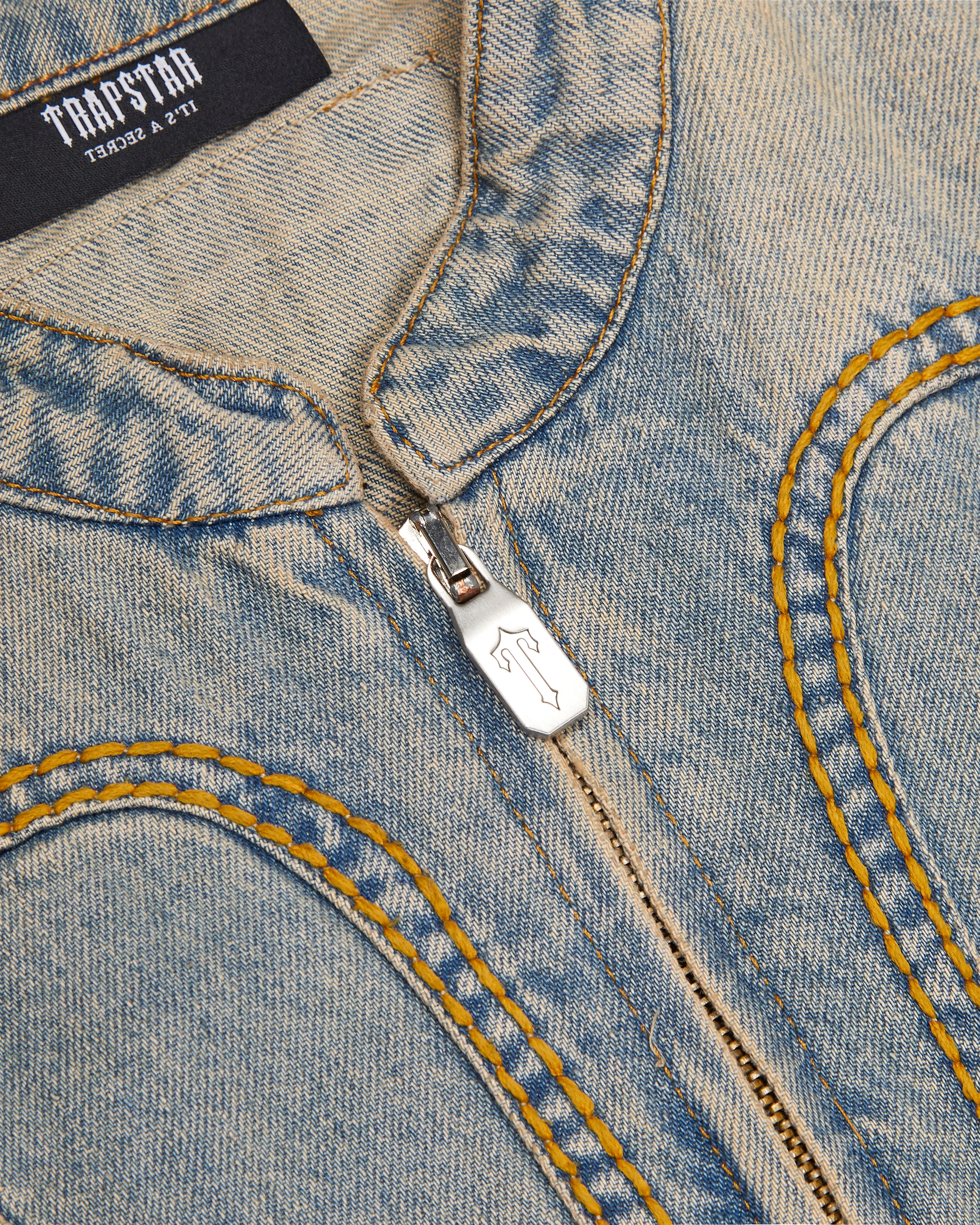 Blue Men's Trapstar Irongate Denim Motocross Jackets, Trapstar London | 2183HZCEM