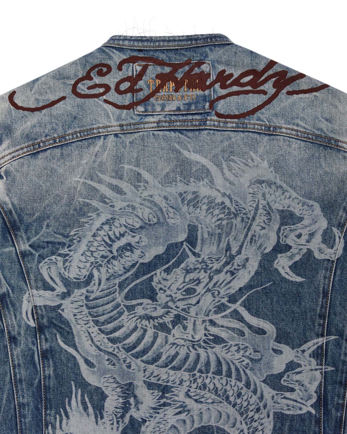 Blue Men's Trapstar x Ed Hardy Denim Jackets, Trapstar London | 5342WMKIL