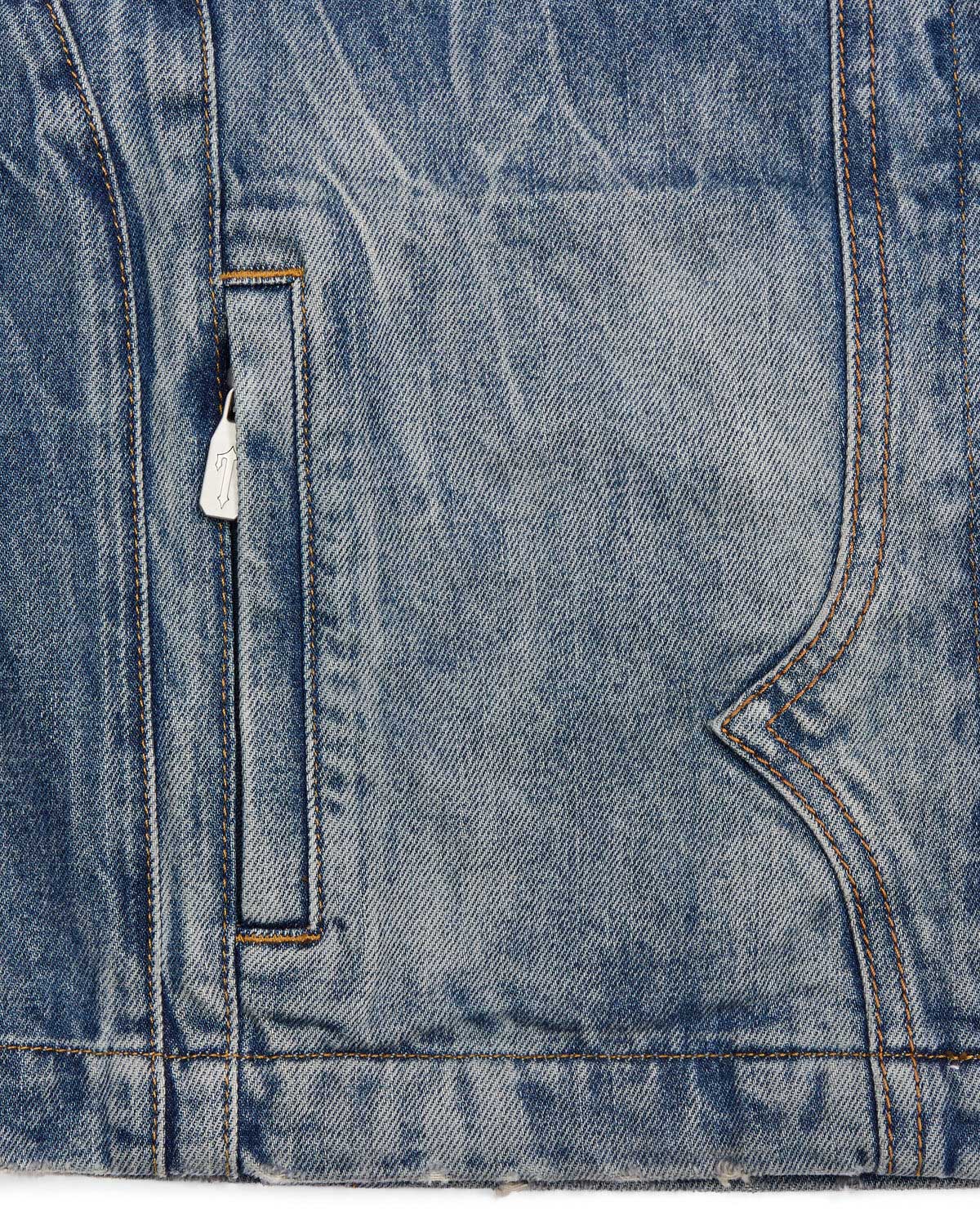 Blue Men's Trapstar x Ed Hardy Denim Jackets, Trapstar London | 5342WMKIL