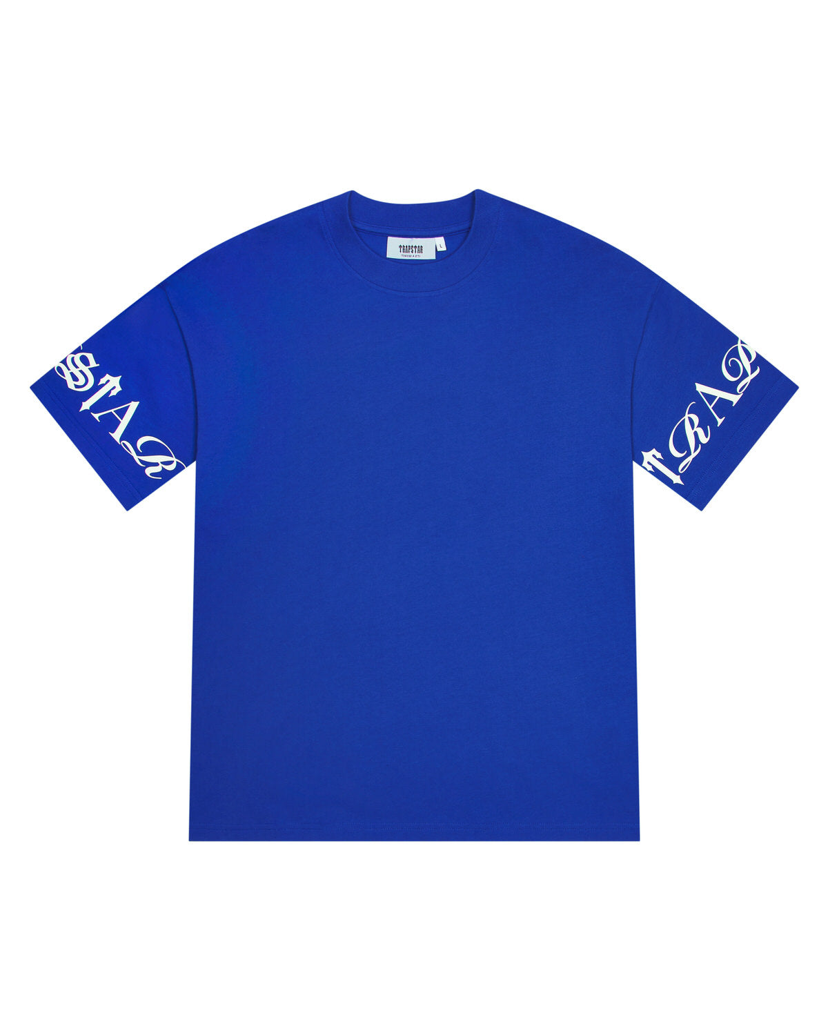 Blue / White Men\'s Trapstar Script T-shirts, Trapstar London | 8947HJYBQ