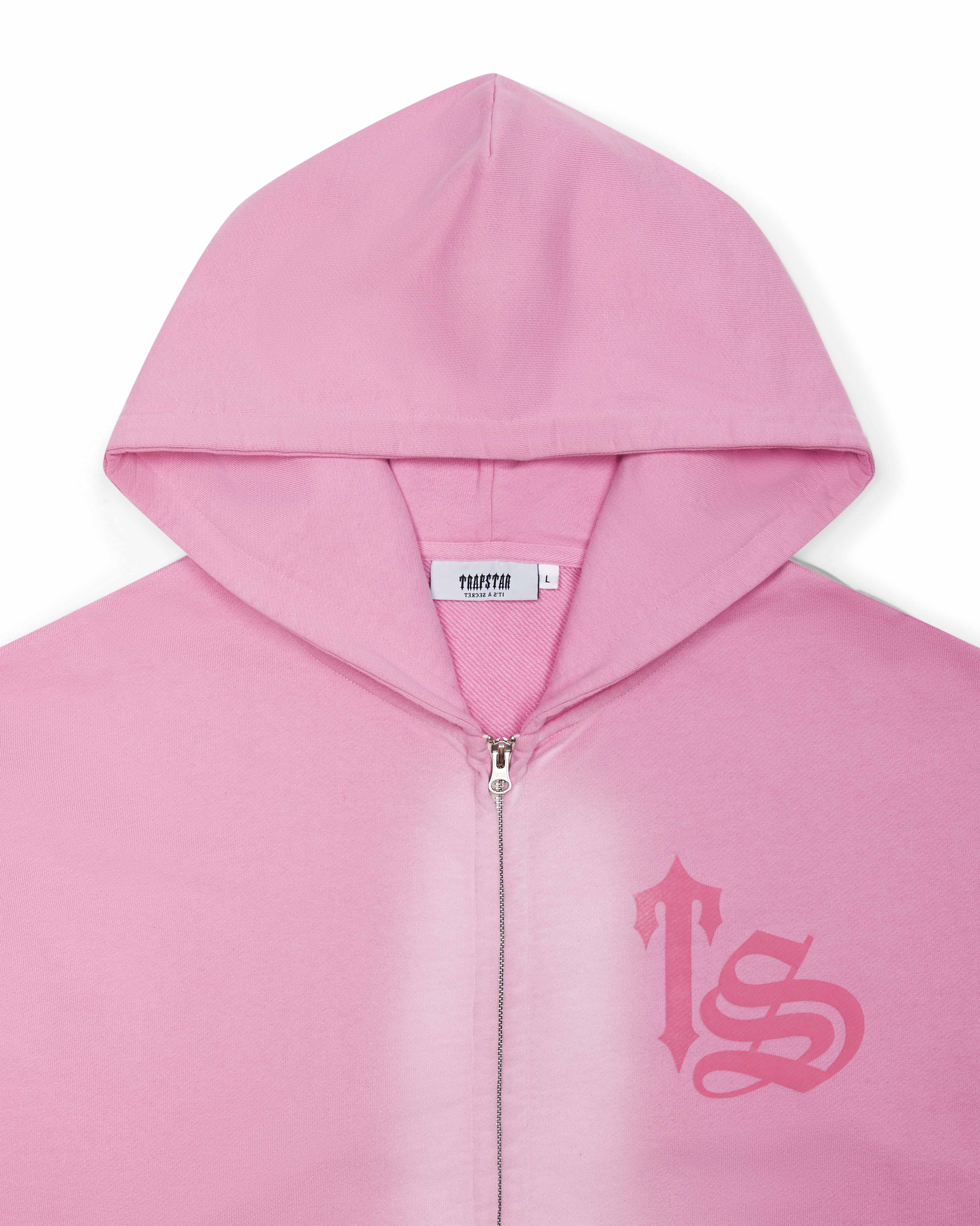 Pink Men's Trapstar Script Spray Hoodies, Trapstar London | 7340IQHJL
