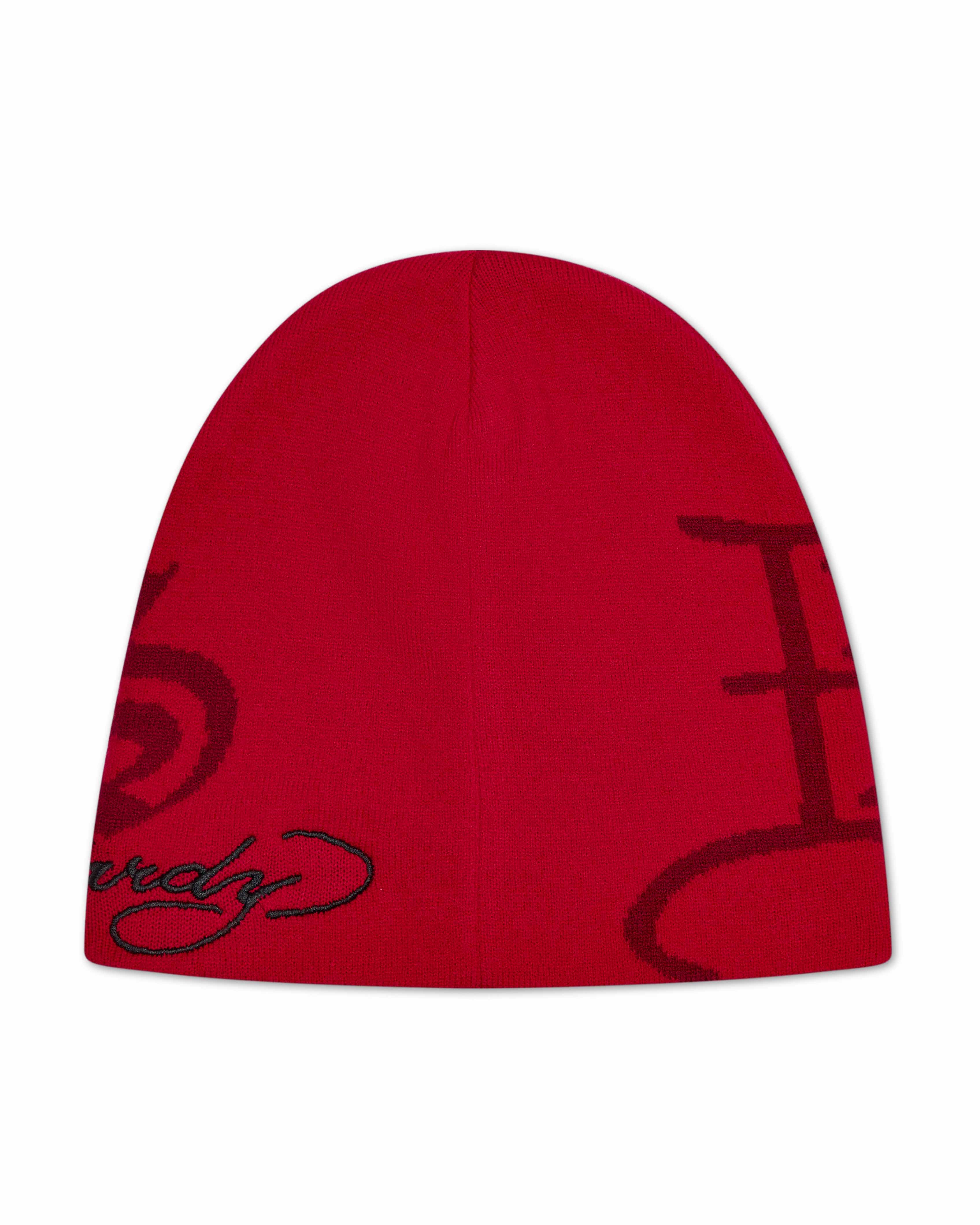 Red Women's Trapstar x Ed Hardy Beanie, Trapstar London | 4675GVBUR