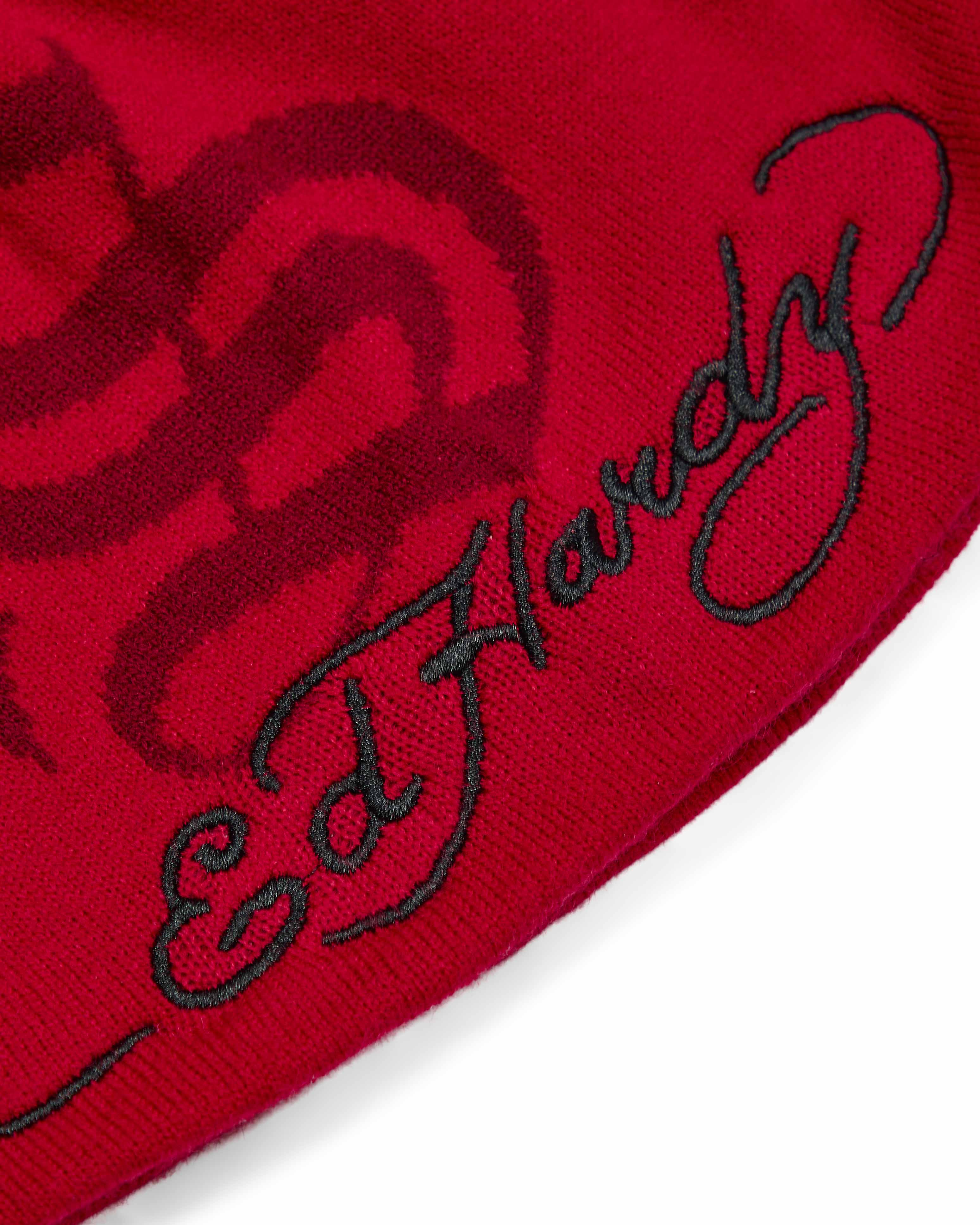 Red Women's Trapstar x Ed Hardy Beanie, Trapstar London | 4675GVBUR