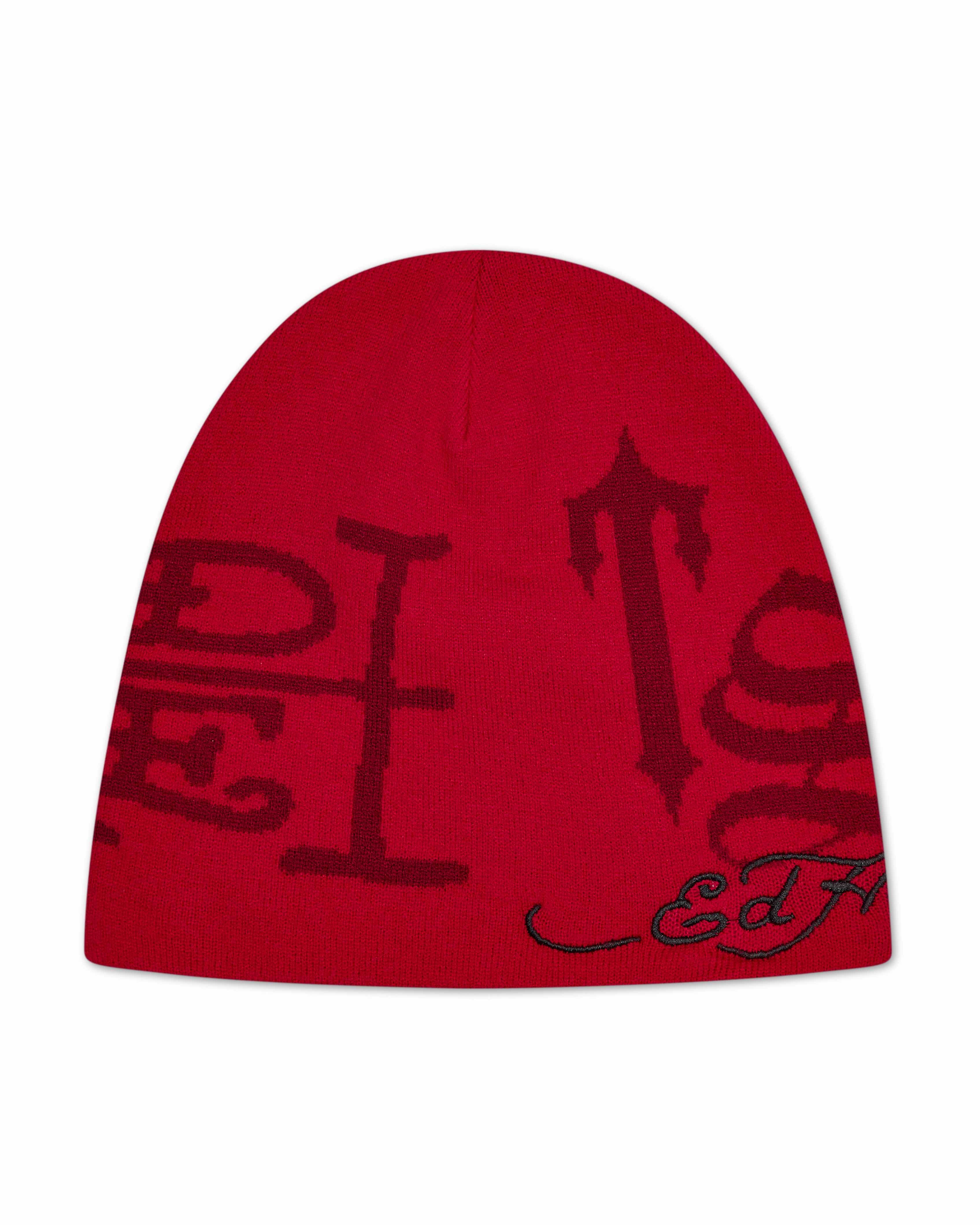 Red Women\'s Trapstar x Ed Hardy Beanie, Trapstar London | 4675GVBUR